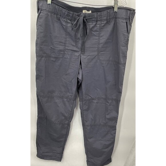 Womens Gray Casual Cotton Drawstring Pants With Pockets - Picture 1 of 8